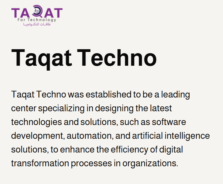 taqat for implementing rpa technologies for company